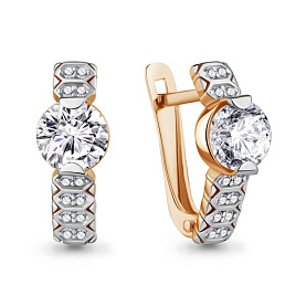 Серьги Аквамарин - Серебро 925, Фианит (арт. 400307А.6)