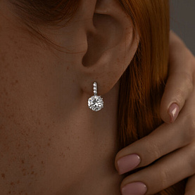 Серьги SOKOLOV - Серебро 925, Фианит (арт. 94025222)