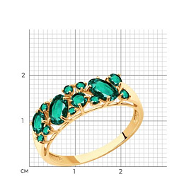 Кольцо SOKOLOV - Золото 375, Синтетический изумруд (арт. 37715826)