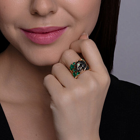 Кольцо SOKOLOV - Серебро 925, Агат, Фианит (арт. 92014553)