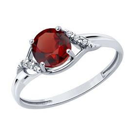 Кольцо Diamant - Серебро 925, Гранат, Фианит (арт. 94-310-00175-2)