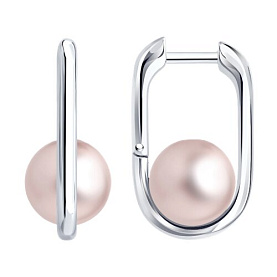 Серьги Diamant - Серебро 925, Жемчуг синтетический (арт. 94-120-00099-1)