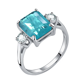Кольцо Talant - Серебро 925, Горный хрусталь, Фианит (арт. 20-72-0П01-15365)