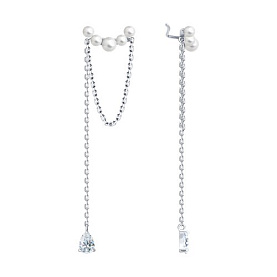 Серьги SOKOLOV - Серебро 925, Жемчуг имитация, Фианит (арт. 94026792)