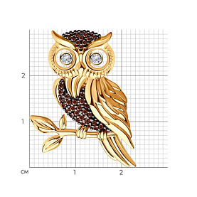 Брошь SOKOLOV - Серебро 925, Фианит (арт. 93040024)