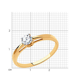 Кольцо SOKOLOV - Золото 375, Фианит (арт. 018611-4)