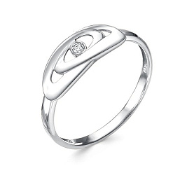 Кольцо Золотые узоры - Серебро 925, Фианит (арт. 90-51-0036-00)