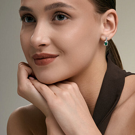 Серьги SOKOLOV - Серебро 925, Агат, Фианит (арт. 92023288)