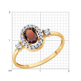 Кольцо SOKOLOV - Серебро 925, Гранат, Фианит (арт. 92014628)