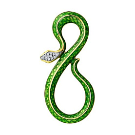 Брошь Diamant - Серебро 925, Фианит, Эмаль (арт. 93-140-01663-1)