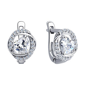 Серьги SOKOLOV - Серебро 925, Фианит (арт. 94025774)