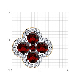 Подвеска SOKOLOV - Серебро 925, Гранат, Фианит (арт. 92030816)