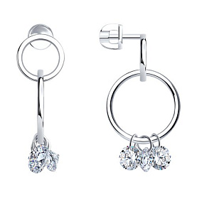 Серьги SOKOLOV - Серебро 925, Фианит (арт. 94025601)