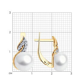 Серьги SOKOLOV - Серебро 925, Жемчуг культивированный, Фианит (арт. 92025291)
