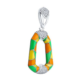 Подвеска Diamant - Серебро 925, Фианит, Эмаль (арт. 94-130-00041-1)