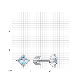 Серьги SOKOLOV - Серебро 925, Топаз, Фианит (арт. 92022404)