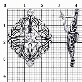 Серьги Красная пресня - Серебро 925, Фианит (арт. 33815080)