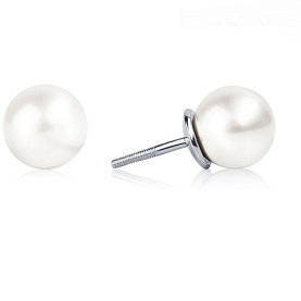 Серьги Platinum Lab. - Платина 950, Жемчуг культивированный (арт. ПС-211-01)