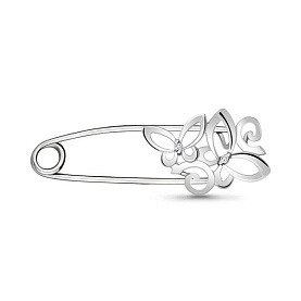 Булавка Аквамарин - Серебро 925, Фианит (арт. 72581.5)