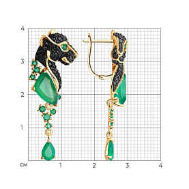 Серьги SOKOLOV - Золото 375, Агат, Фианит (арт. 37726829)