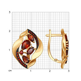 Серьги SOKOLOV - Золото 585, Гранат (арт. 724614)