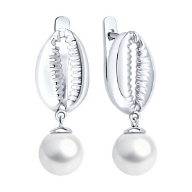Серьги SOKOLOV - Серебро 925, Жемчуг имитация (арт. 94027322)