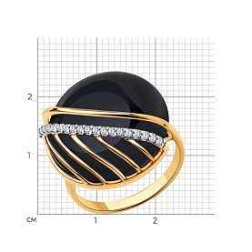 Кольцо SOKOLOV - Серебро 925, Агат, Фианит (арт. 83010062)