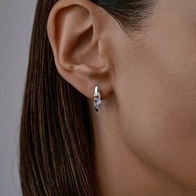 Серьги SOKOLOV - Серебро 925, Танзанит, Фианит (арт. 92025271)