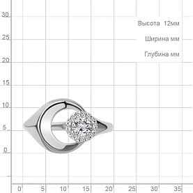 Кольцо Аквамарин - Серебро 925, Фианит (арт. 68290А.5)