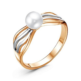 Кольцо Красная пресня - Серебро 925, Жемчуг культивированный (арт. 23314693Д)