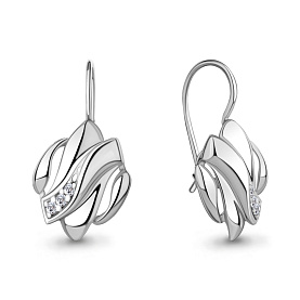 Серьги Аквамарин - Серебро 925, Фианит (арт. 49209А.5)