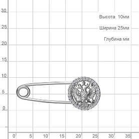 Булавка Аквамарин - Серебро 925, Фианит (арт. 71513А.5)