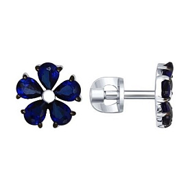 Серьги SOKOLOV - Серебро 925, Синтетический сапфир (арт. 88020033)