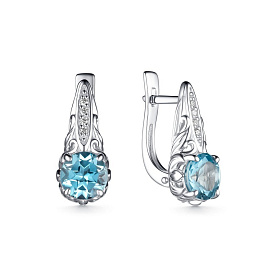 Серьги Дар - Серебро 925, Топаз, Фианит (арт. С-4119рс40200)