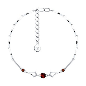 Браслет SOKOLOV - Серебро 925, Гранат, Фианит (арт. 92050098)