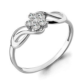 Кольцо Аквамарин - Серебро 925, Фианит (арт. 68001А.5)