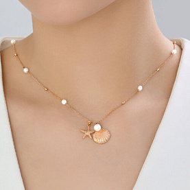 Колье Diamant - Серебро 925, Жемчуг имитация (арт. 93-170-00024-1)