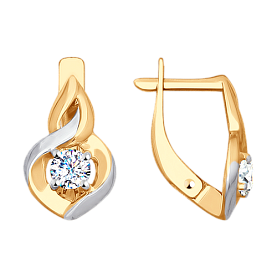 Серьги SOKOLOV - Золото 375, Фианит (арт. 028063-4)