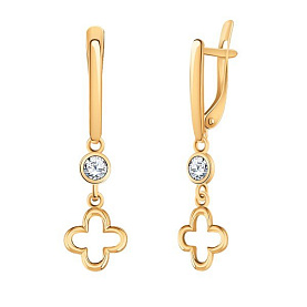 Серьги Атолл - Золото 585, Фианит (арт. 21239)