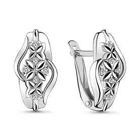 Серьги Аквамарин - Серебро 925, Фианит (арт. 48185А.5)