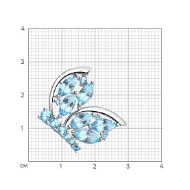 Брошь SOKOLOV - Серебро 925, Топаз, Фианит (арт. 92040093)