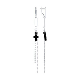 Серьги Diamant - Серебро 925, Гематит (арт. 94-321-00036-1)