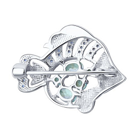 Брошь SOKOLOV - Серебро 925, Топаз, Топаз лондон, Фианит (арт. 92040074)