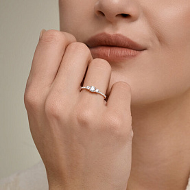 Кольцо SOKOLOV - Золото 585, Фианит (арт. 019892)