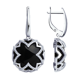 Серьги SOKOLOV - Серебро 925, Агат, Фианит (арт. 83020099)