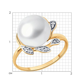 Кольцо Diamant - Серебро 925, Жемчуг культивированный, Фианит (арт. 93-310-01943-1)