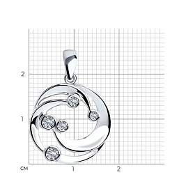 Подвеска SOKOLOV - Серебро 925, Фианит (арт. 94032312)