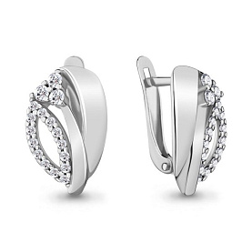 Серьги Аквамарин - Серебро 925, Фианит (арт. 48304А.5)