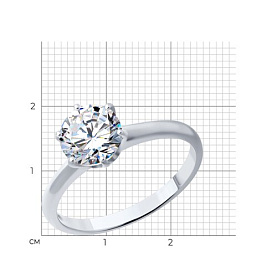 Кольцо SOKOLOV - Серебро 925, Фианит (арт. 94013761)