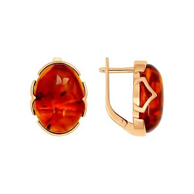 Серьги SOKOLOV - Серебро 925, Янтарь пресс. (арт. 93020623)